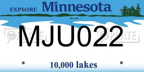 MJU022 Minnesota License Plate
