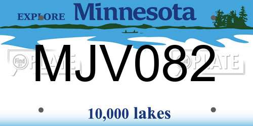 MJV082 Minnesota License Plate
