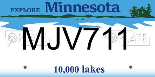 MJV711 Minnesota License Plate