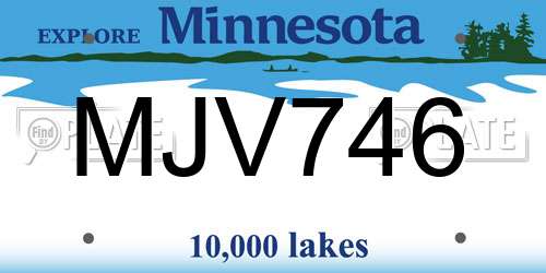 MJV746 Minnesota License Plate