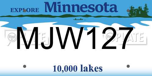 MJW127 Minnesota License Plate