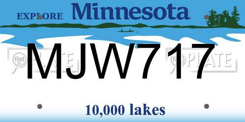 MJW717 Minnesota License Plate