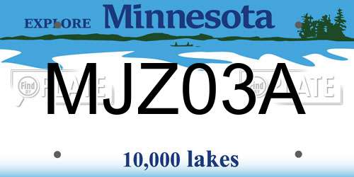 MJZ03A Minnesota License Plate