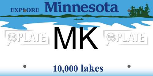 MK Minnesota License Plate