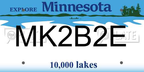 MK2B2E Minnesota License Plate
