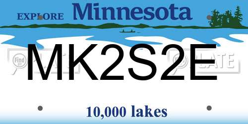 MK2S2E Minnesota License Plate