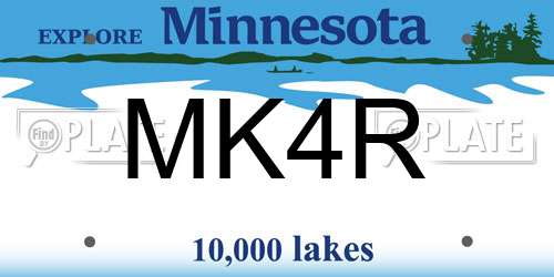 MK4R Minnesota License Plate