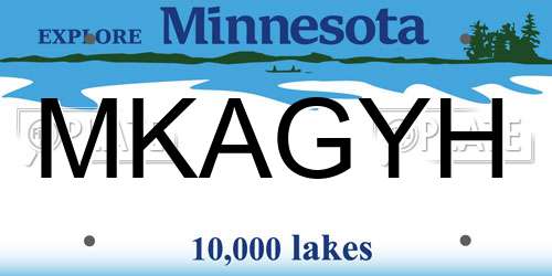 MKAGYH Minnesota License Plate