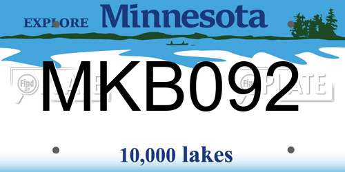 MKB092 Minnesota License Plate