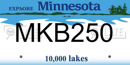MKB250 Minnesota License Plate