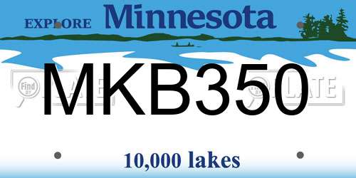 MKB350 Minnesota License Plate