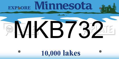 MKB732 Minnesota License Plate