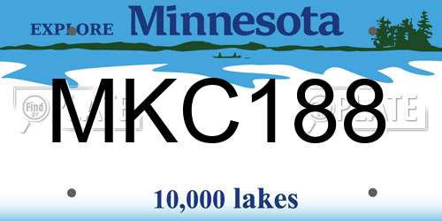 MKC188 Minnesota License Plate