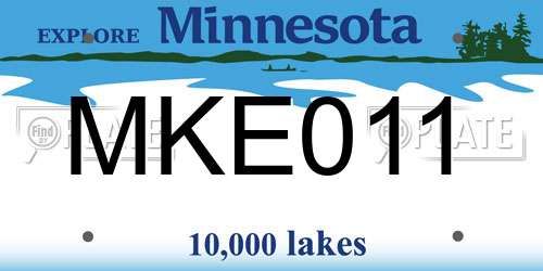 MKE011 Minnesota License Plate