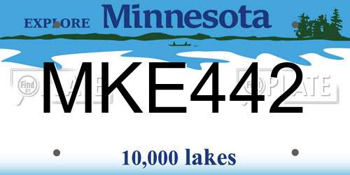 MKE442 Minnesota License Plate