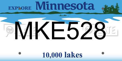 MKE528 Minnesota License Plate