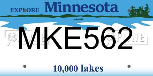 MKE562 Minnesota License Plate