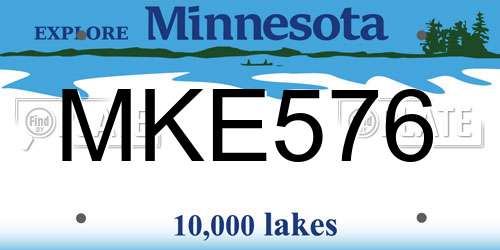 MKE576 Minnesota License Plate