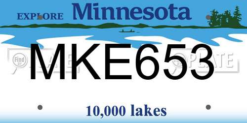 MKE653 Minnesota License Plate