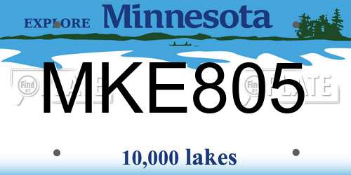 MKE805 Minnesota License Plate