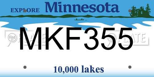 MKF355 Minnesota License Plate