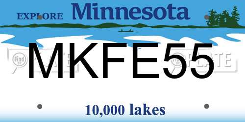 MKFE55 Minnesota License Plate