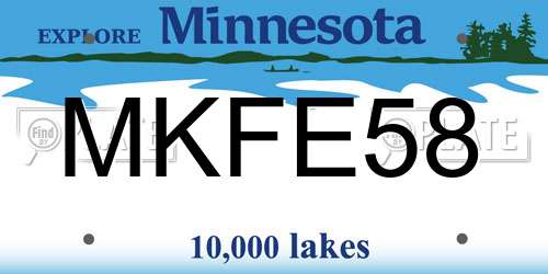 MKFE58 Minnesota License Plate