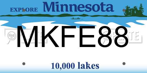 MKFE88 Minnesota License Plate