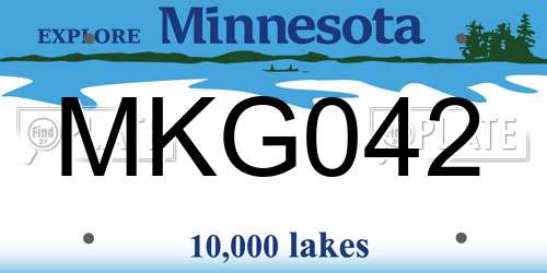 MKG042 Minnesota License Plate
