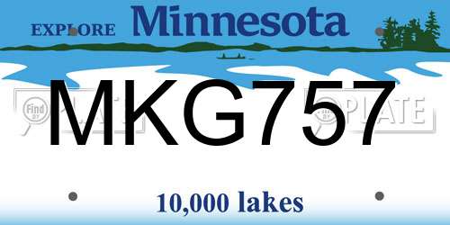 MKG757 Minnesota License Plate