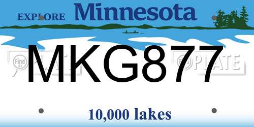 MKG877 Minnesota License Plate