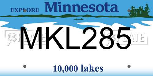 MKL285 Minnesota License Plate