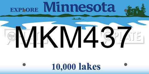 MKM437 Minnesota License Plate