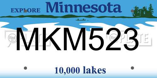 MKM523 Minnesota License Plate