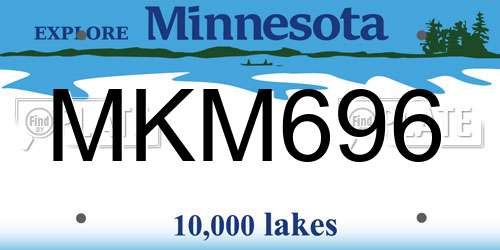 MKM696 Minnesota License Plate