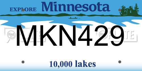 MKN429 Minnesota License Plate