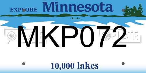 MKP072 Minnesota License Plate