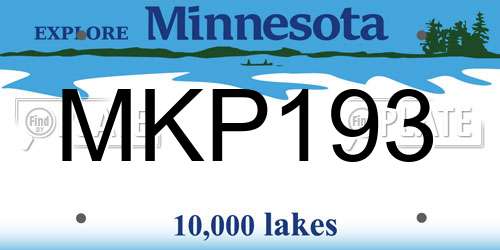 MKP193 Minnesota License Plate