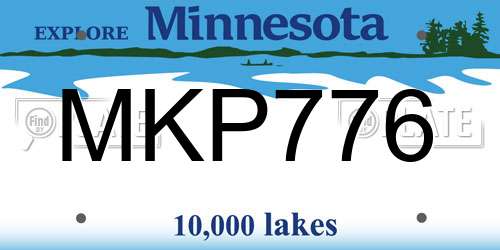 MKP776 Minnesota License Plate