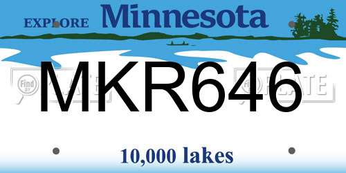 MKR646 Minnesota License Plate