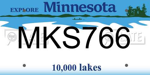 MKS766 Minnesota License Plate