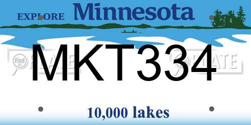 MKT334 Minnesota License Plate