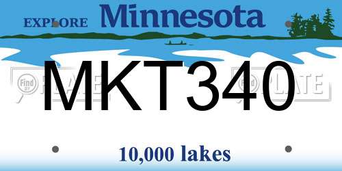 MKT340 Minnesota License Plate
