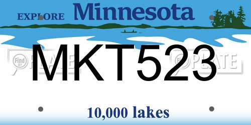MKT523 Minnesota License Plate