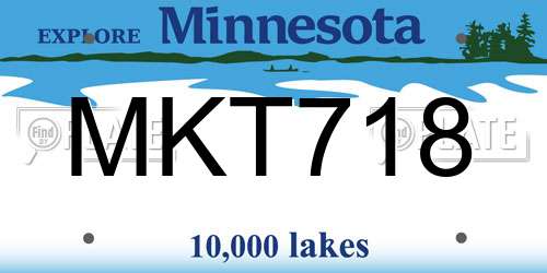MKT718 Minnesota License Plate