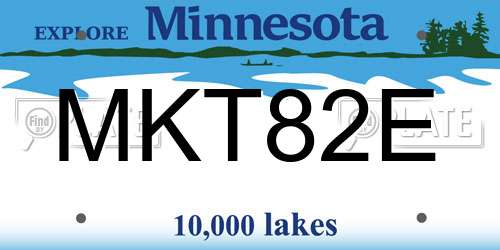 MKT82E Minnesota License Plate