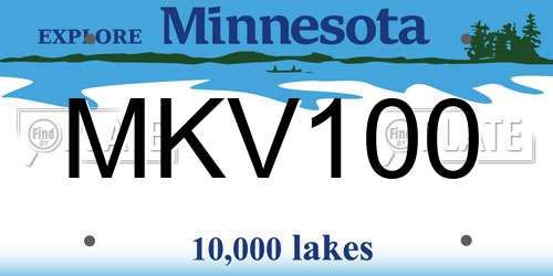 MKV100 Minnesota License Plate