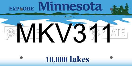 MKV311 Minnesota License Plate