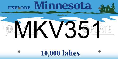 MKV351 Minnesota License Plate