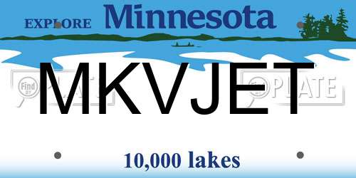 MKVJET Minnesota License Plate